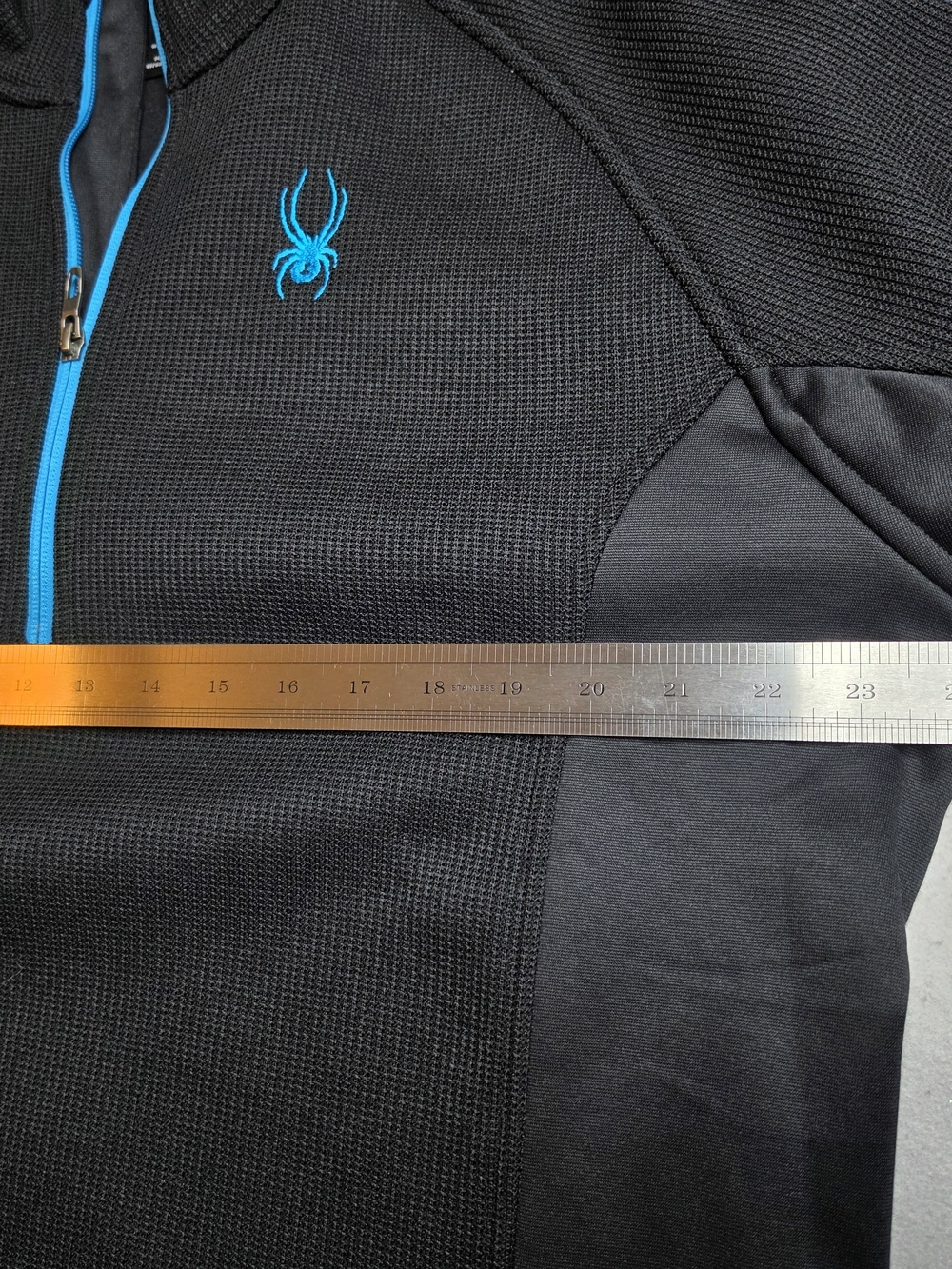 SPYDER Men's Outbound 1/2 Half Zip Midweight Core Sweater Black And Blue - Picture 7 of 8